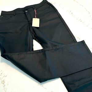 Christian Berg European stretch faux leather black pants sz 40 fits sz 10 NWT